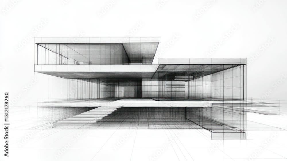 Obraz premium Modern architectural design sketch