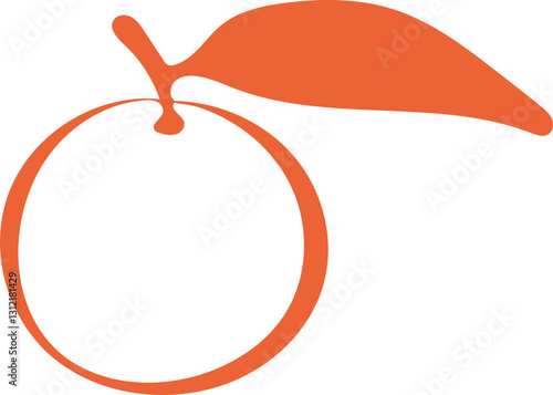 A hand drawn illustration of a tangerine