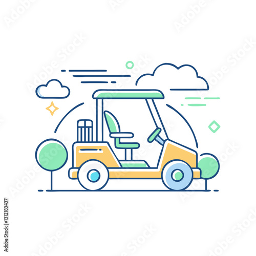 Golf cart icon, symbolizing sports, recreation, and convenience