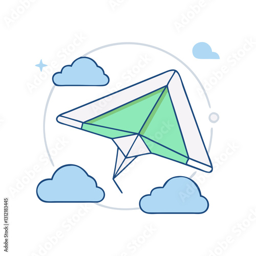 Hang glider icon, symbolizing flights, freedom, and nature