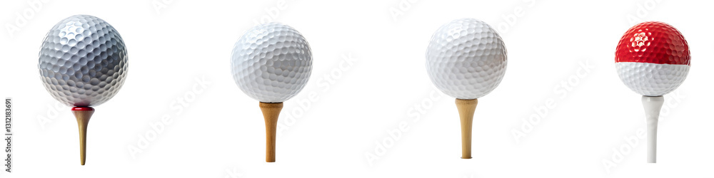 Golf ball on tee perfect swing isolated on a transparent background. Golf ball on tee perfect swing isolated on a transparent background.