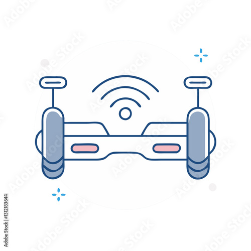 Hoverboard icon, symbolizing technology, future, and mobility