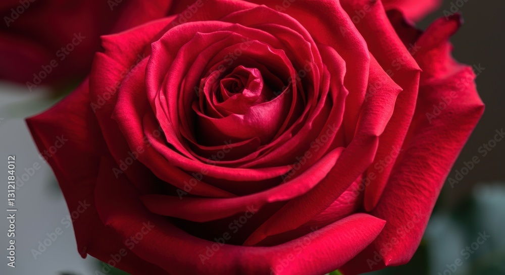 Vibrant red rose in bloom with lush petals and natural elegance Vibrant red rose in bloom with lush petals and natural elegance