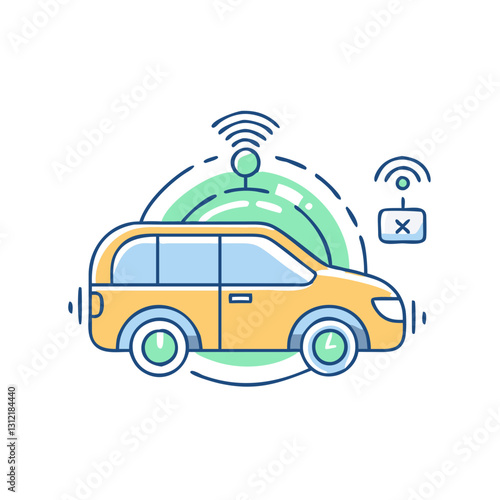 Self-driving car icon, symbolizing technology, innovation, and the future of transport