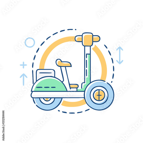 Segway icon, symbolizing modern transport, mobility, and technology