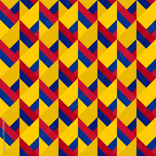 chevron arrow pattern of colombia flag. geometric background. vector illustration
