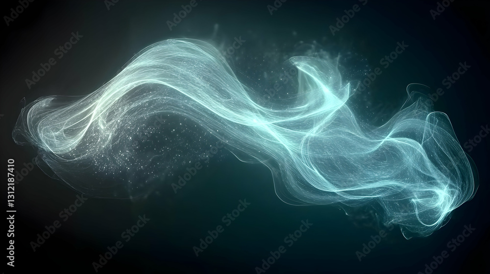 Fototapeta premium Mystical light blue energy flowing