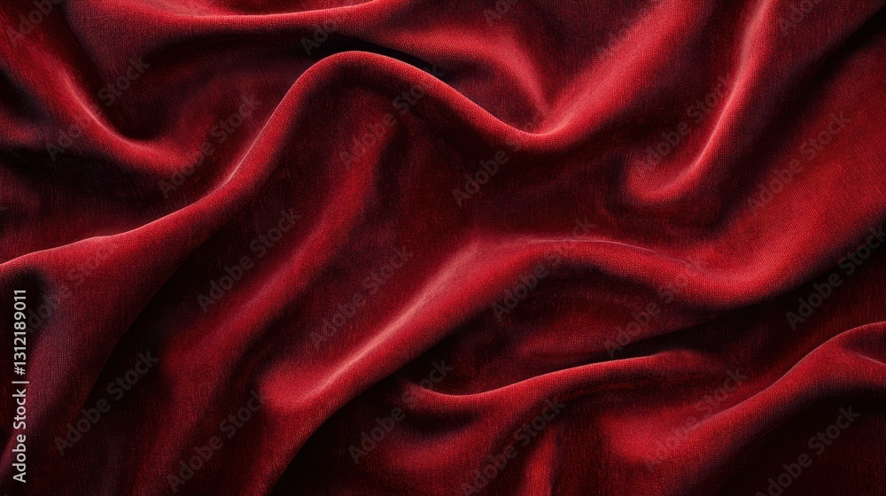 Dark Red Velvet Fabric Texture Background Luxurious Draped Waves and Folds Dark Red Velvet Fabric Texture Background Luxurious Draped Waves and Folds