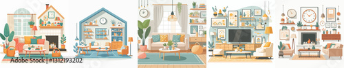 Vector of a home interior room.