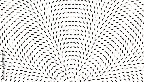 Black and white abstract ways of dash line. Smooth transition of geometric pattern. Vector Format Illustration 