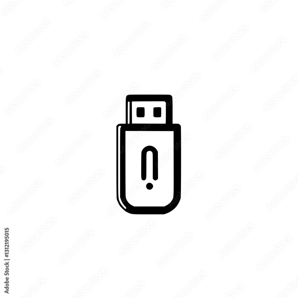 USB Flash Drive Vector Icon Representing Data Storage, Digital Transfer, and Technology USB Flash Drive Vector Icon Representing Data Storage, Digital Transfer, and Technology
