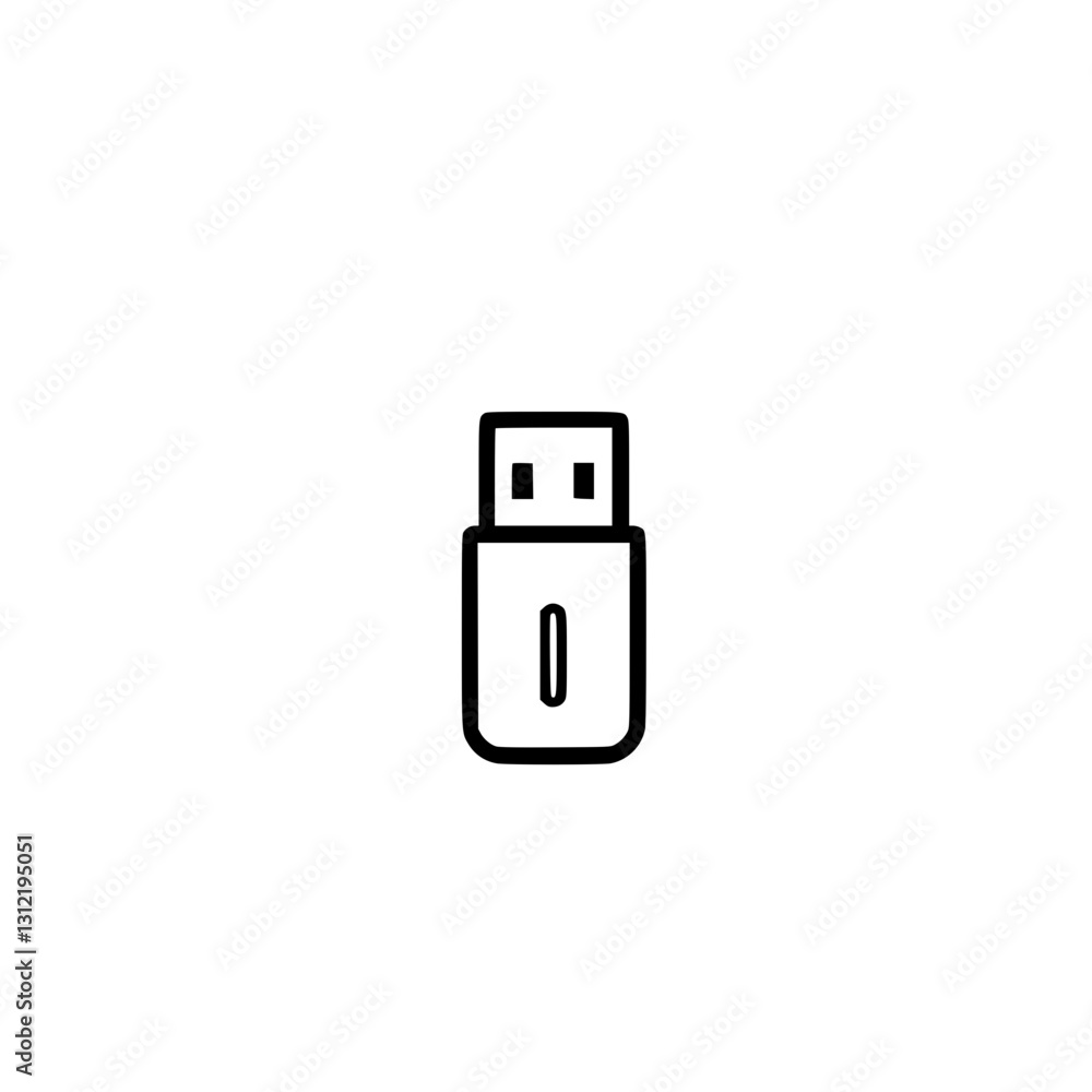 USB Drive Vector Icon Representing Portable Digital Storage and Data Transfer Technology USB Drive Vector Icon Representing Portable Digital Storage and Data Transfer Technology