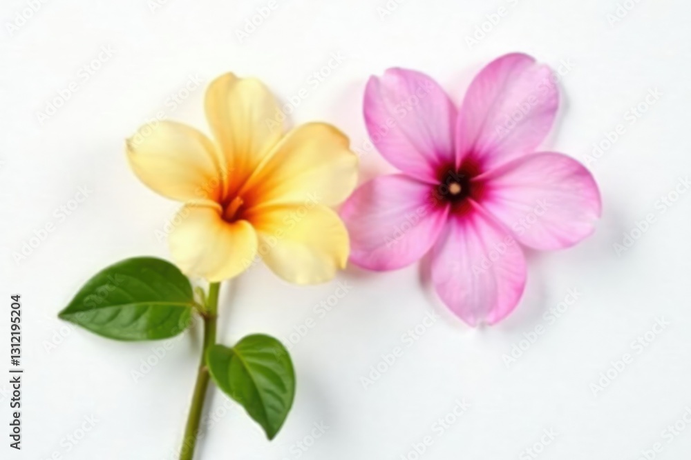 Freshly picked single flower against bright white surface, color, blossomed, isolated Freshly picked single flower against bright white surface, color, blossomed, isolated
