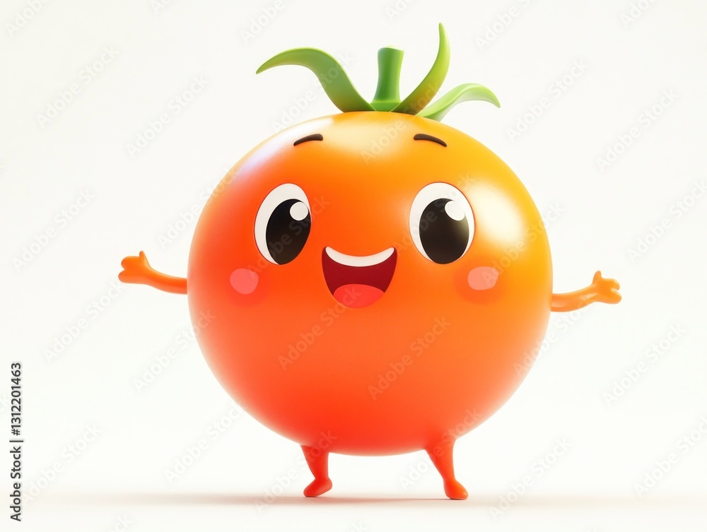 Fototapeta premium Cute cartoon tomato character