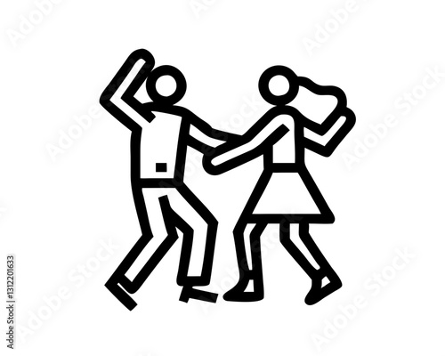 Couple dancing together with excitement in a lively atmosphere
