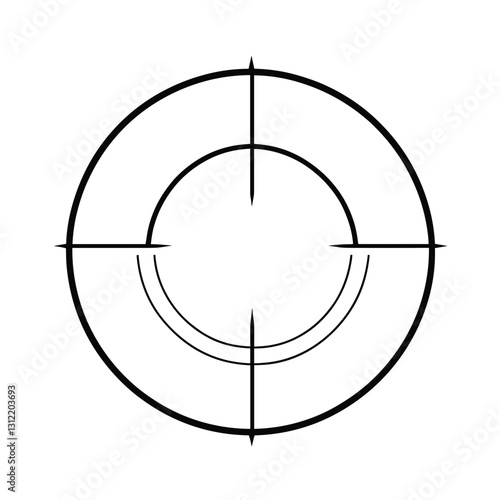 Circle target graphic in black and white