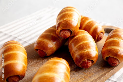 Canvas Print Homemade Kolache Rolls Ready to Eat, side view.