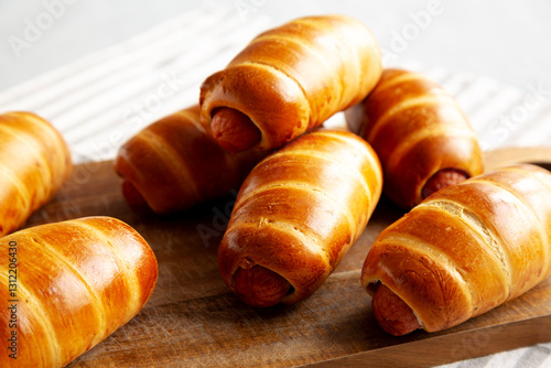 Photography Homemade Kolache Rolls Ready to Eat, side view.