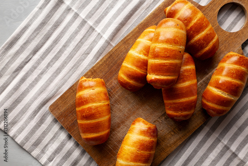 Canvas Print Homemade Kolache Rolls Ready to Eat, top view.
