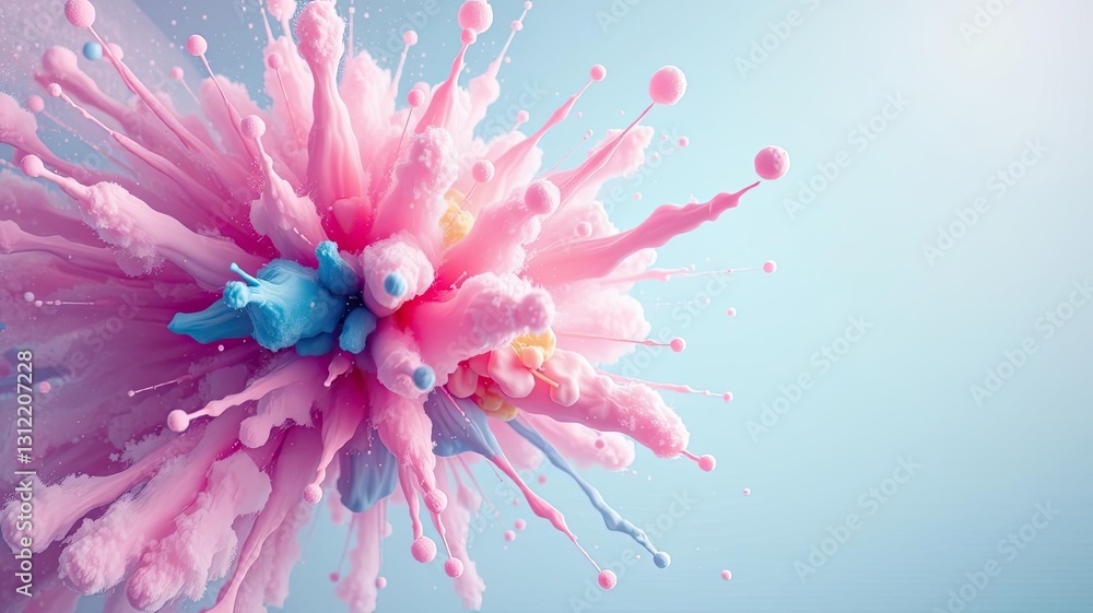 Obraz premium Pink Blue Paint Explosion Abstract Colorful Background