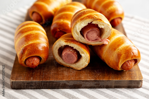 Photography Homemade Kolache Rolls Ready to Eat, side view.