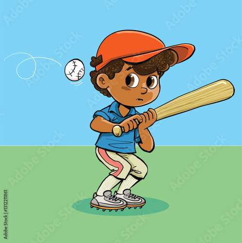 scared little baseball player is waiting for the ball2