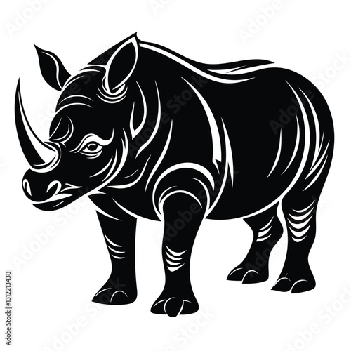 Rhino Vector Illustration on White Background