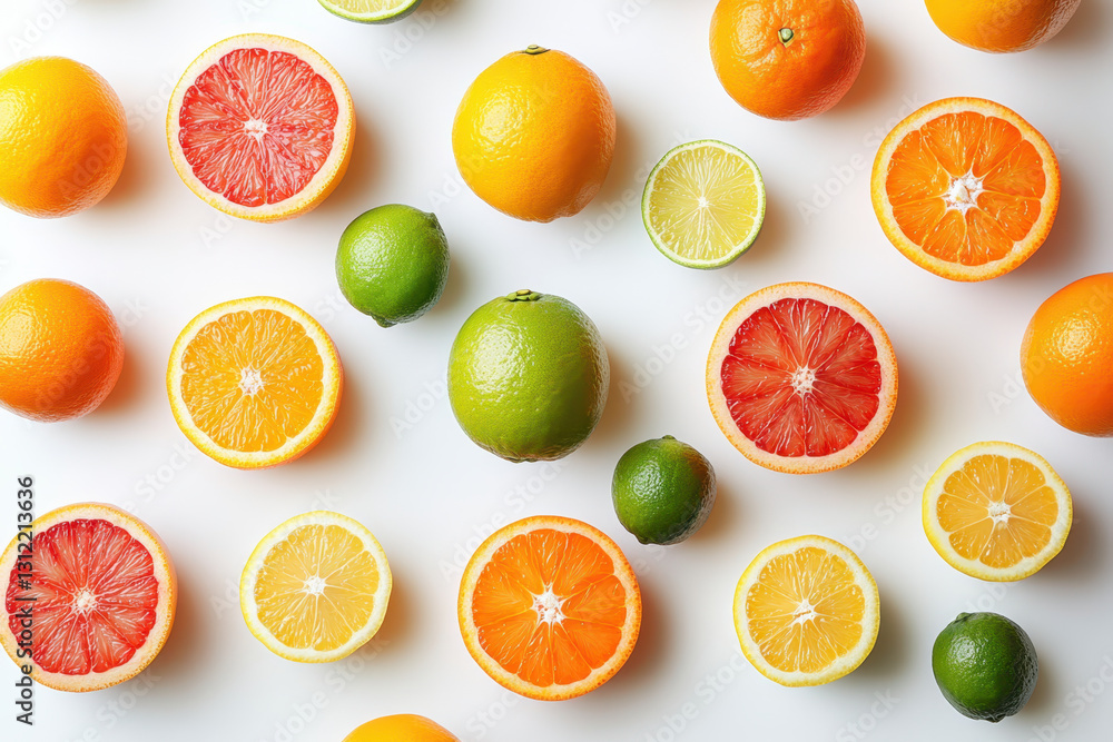 Citrus and limes on a white background. Citrus and limes on a white background.