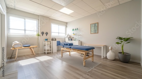 Clean space in a physiotherapy setting suitable for adding captions.