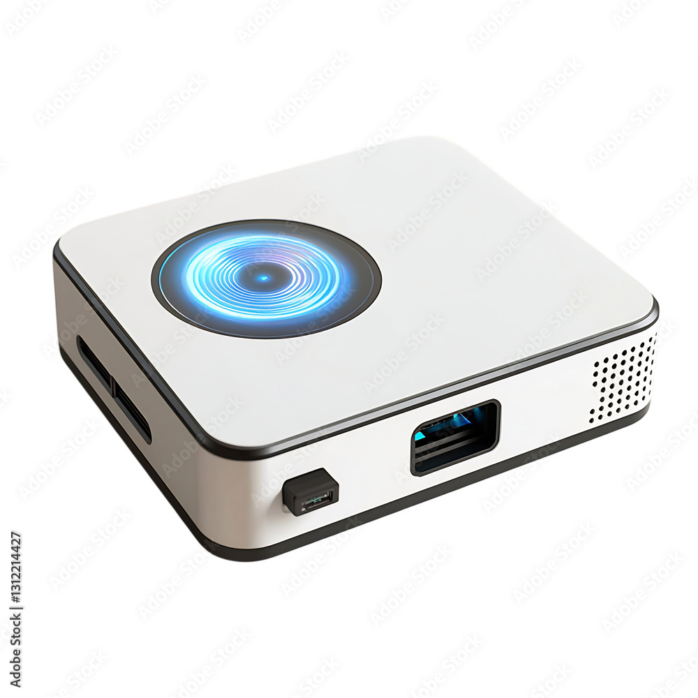 Fototapeta premium Portable High-Quality Mini Projector with 1080p Isolated on Transparent Background