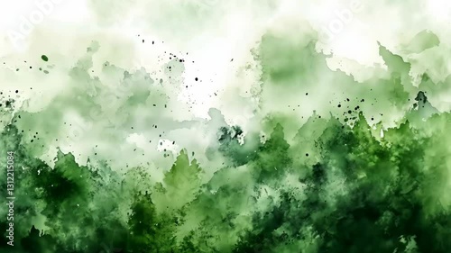 An abstract background with green watercolor stains. v3