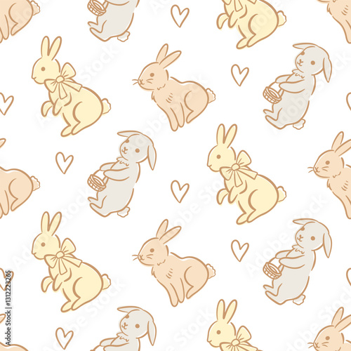 Wallpaper Mural Vector Easter Bunny Seamless Pattern Background Torontodigital.ca