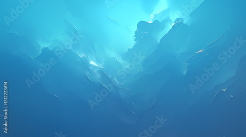 Wallpaper Mural Thick turquoise fog illuminated by soft light, rising above a smooth surface Torontodigital.ca