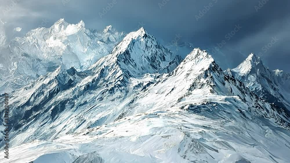 Majestic Winter Mountain Range Panorama Majestic Winter Mountain Range Panorama
