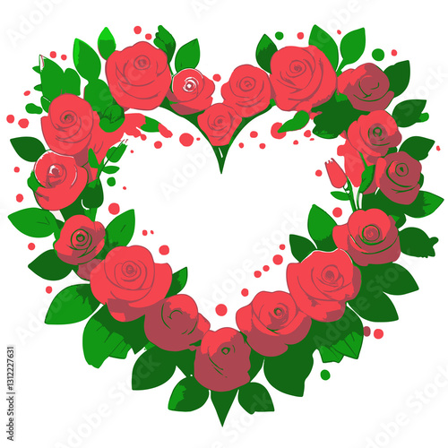 Roses in the shape of a heart