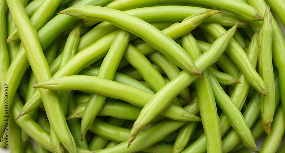 Soft green beans with a crisp, tender texture. Refreshing and healthy composition Soft green beans with a crisp, tender texture. Refreshing and healthy composition