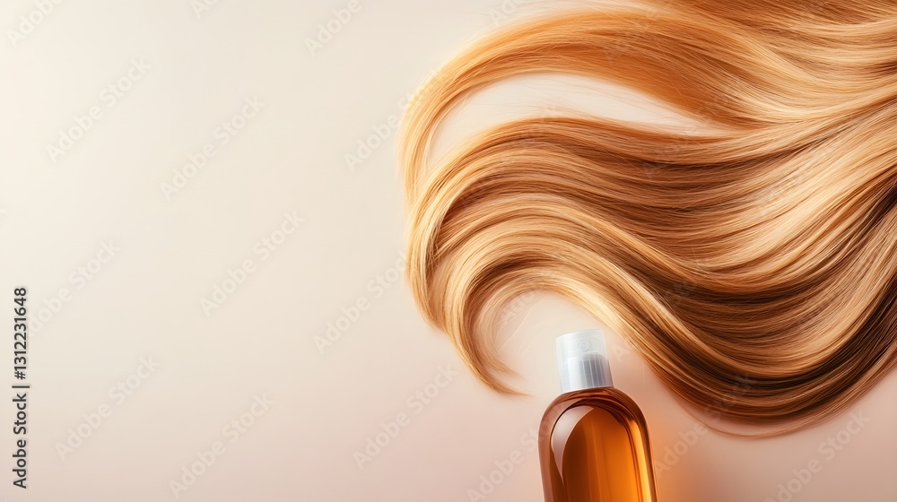 Luscious Flowing Hair Rejuvenated by Shampoo Bottle in Gentle Breeze Luscious Flowing Hair Rejuvenated by Shampoo Bottle in Gentle Breeze
