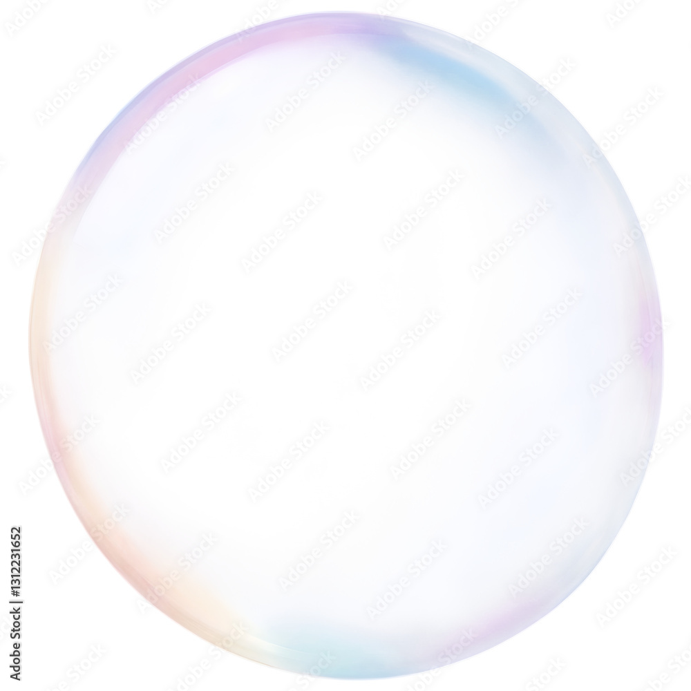 Obraz premium bubble 3d render multicolored transparent shape element. Png transapency .
