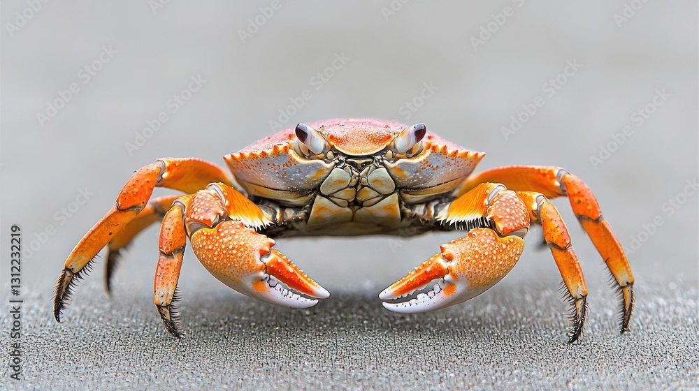 Orange Crab Close Up on Sandy Beach Orange Crab Close Up on Sandy Beach