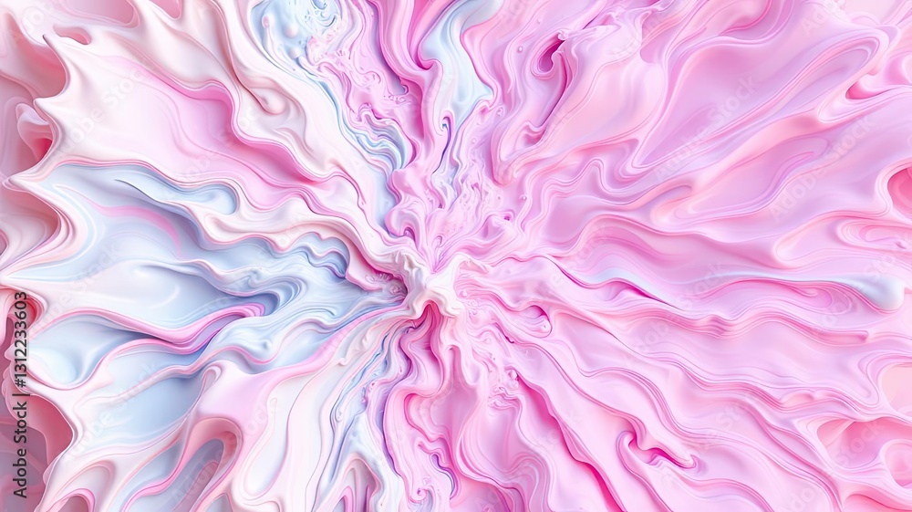 Obraz premium Abstract Pink White Swirls Fluid Marble Texture Background
