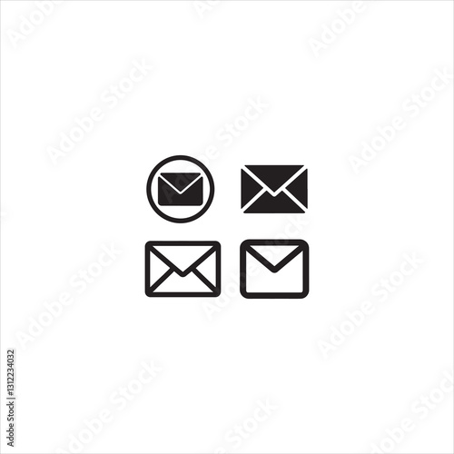  create a gmail silhouette vector icon desing with a white background
