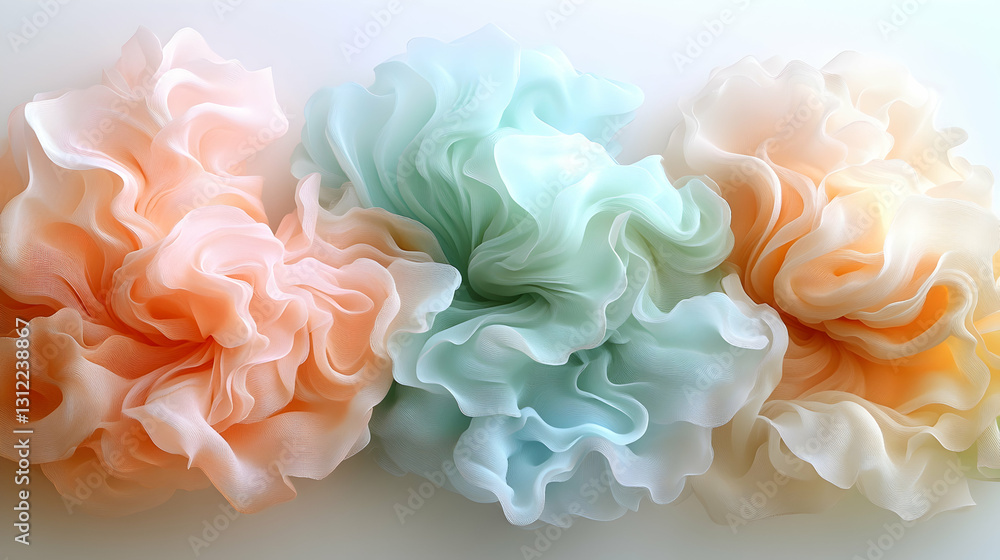 Pastel abstract swirls on white background Pastel abstract swirls on white background