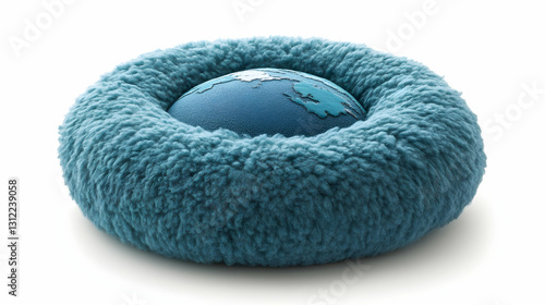 Plush Earth-shaped comfort cushion