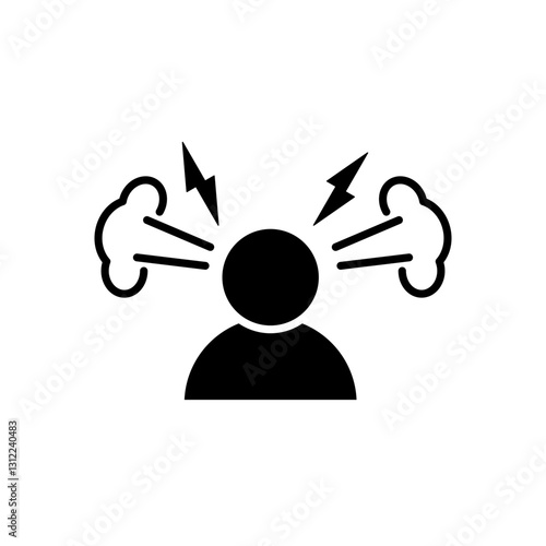 angry person icon, simple flat style, illustration, logo sign symbol pictogram template, for ui or ux isolated on white for mobile app, editable