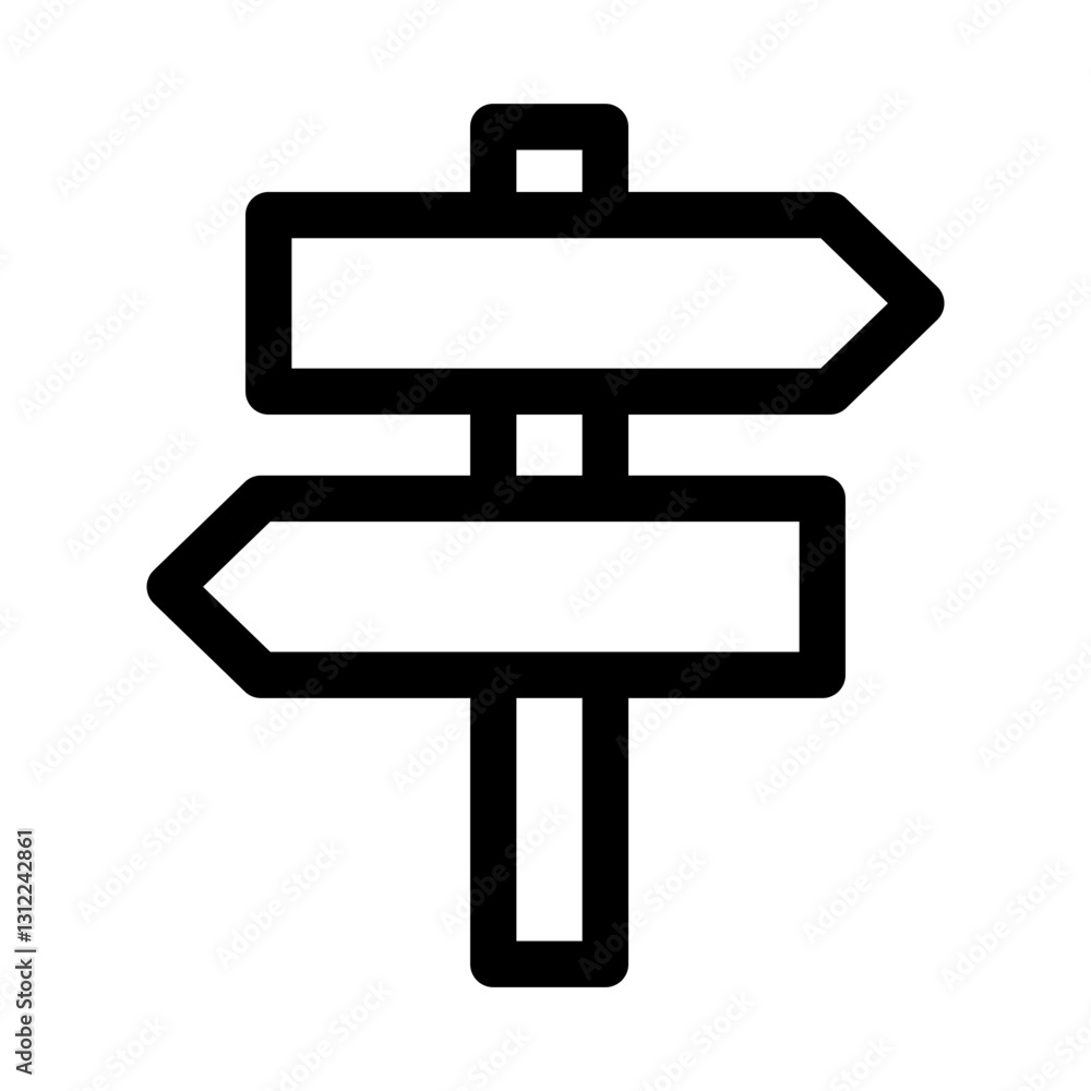 Path direction sign. Left and right direction icon. Path direction sign. Left and right direction icon.
