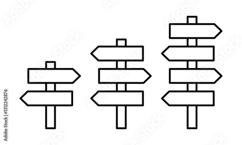 Path direction sign. Left and right direction empty illustration. photo