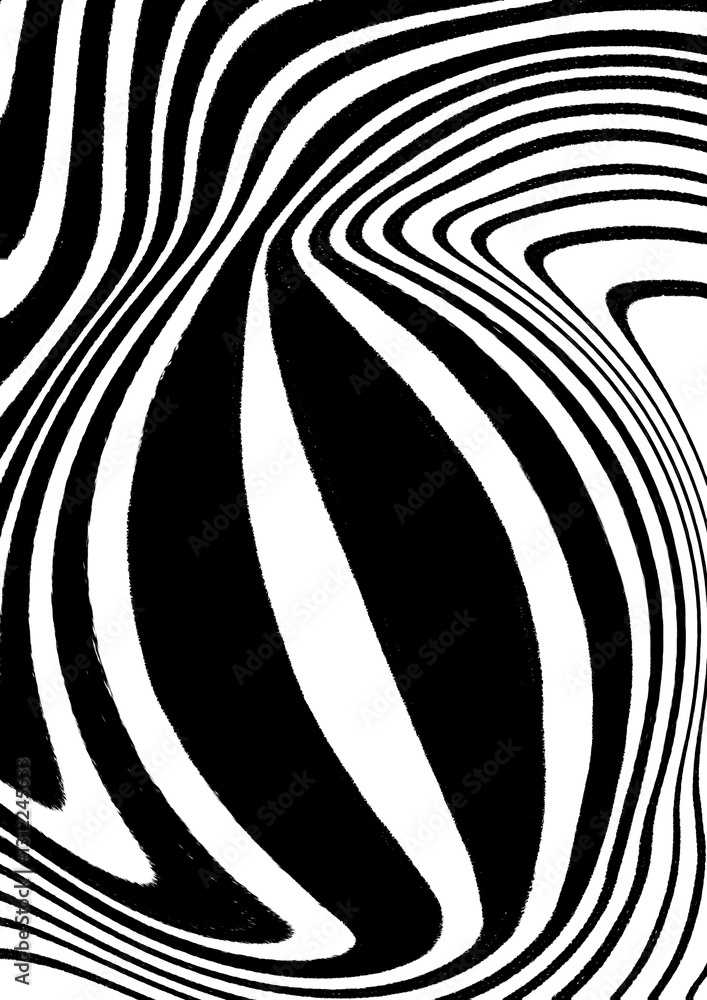 Obraz premium Black and White Groovy Abstract Liquid Textures Background