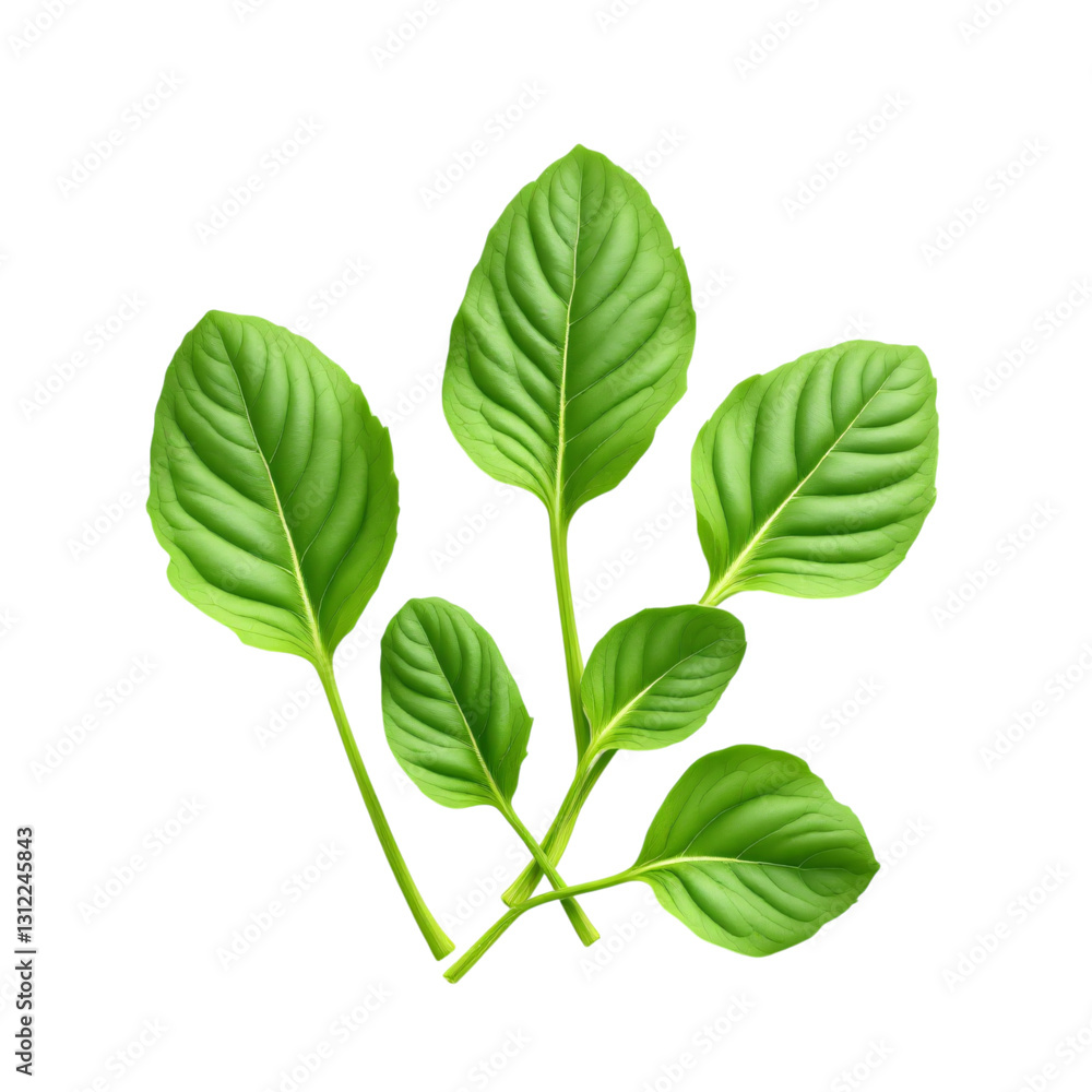 A detailed, high-resolution image of a cluster of fresh, vibrant green leaves with visible veins A detailed, high-resolution image of a cluster of fresh, vibrant green leaves with visible veins