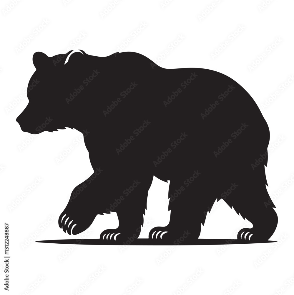 Fototapeta premium grizzly bear silhouette vector illustration design 