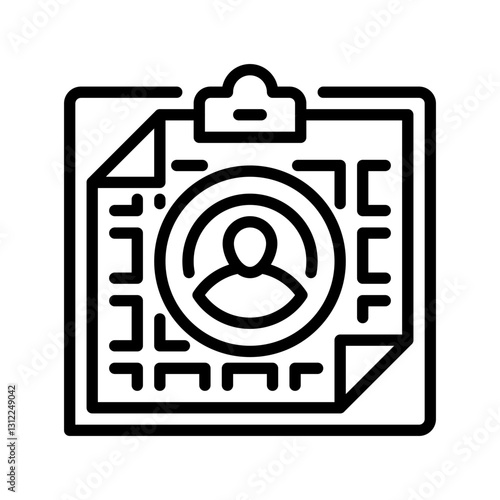 Clipboard with User line icon. Universal creative premium symbol. Vector sign icon logo template. Vector illustration